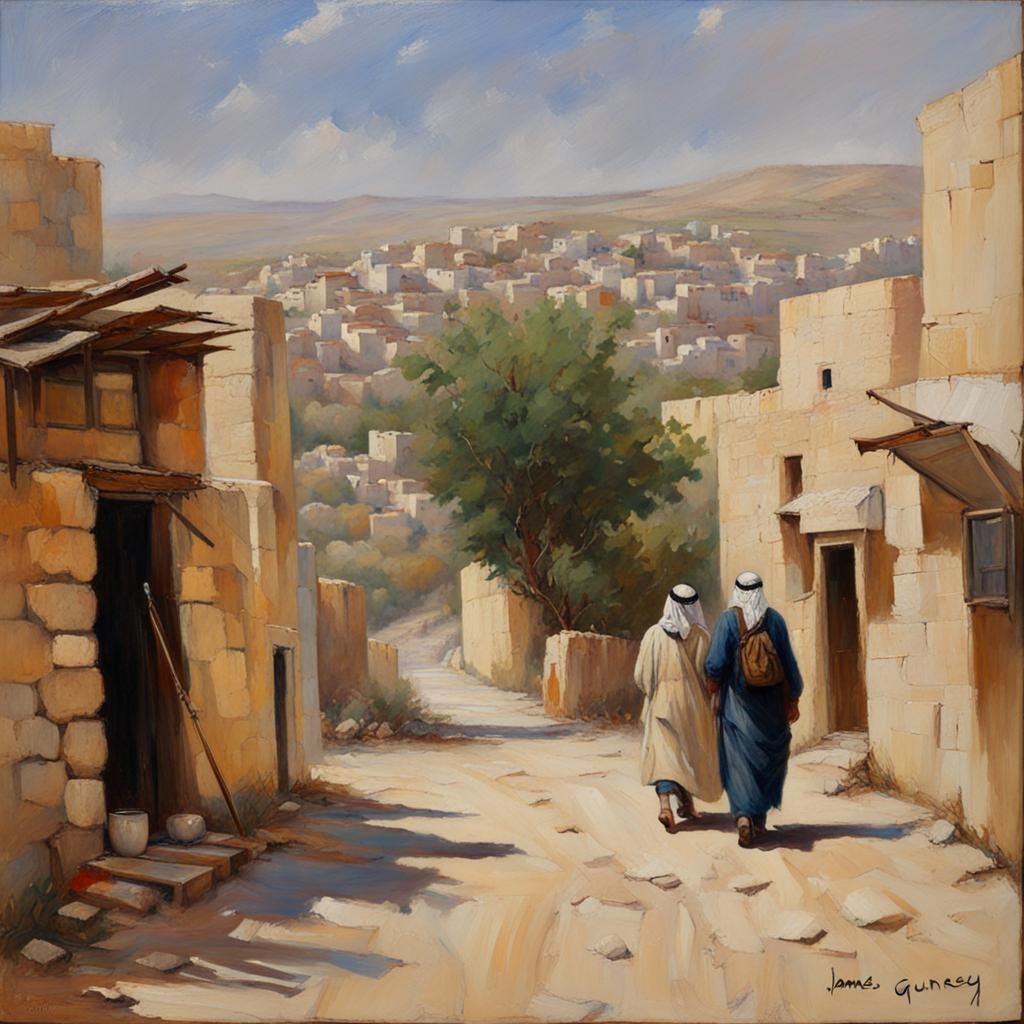 Palestine in Oil Painting Style