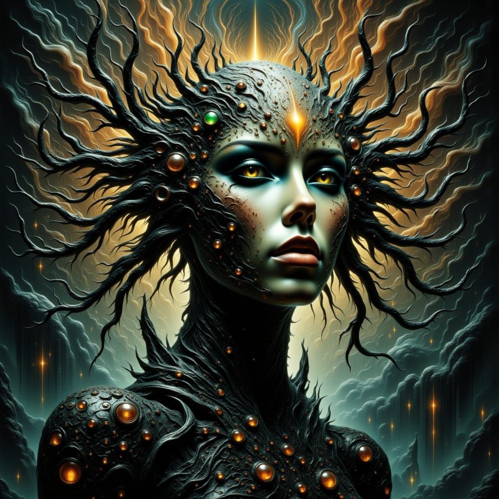 Surreal Biomechanical Nightmare Unfolds in Darkness