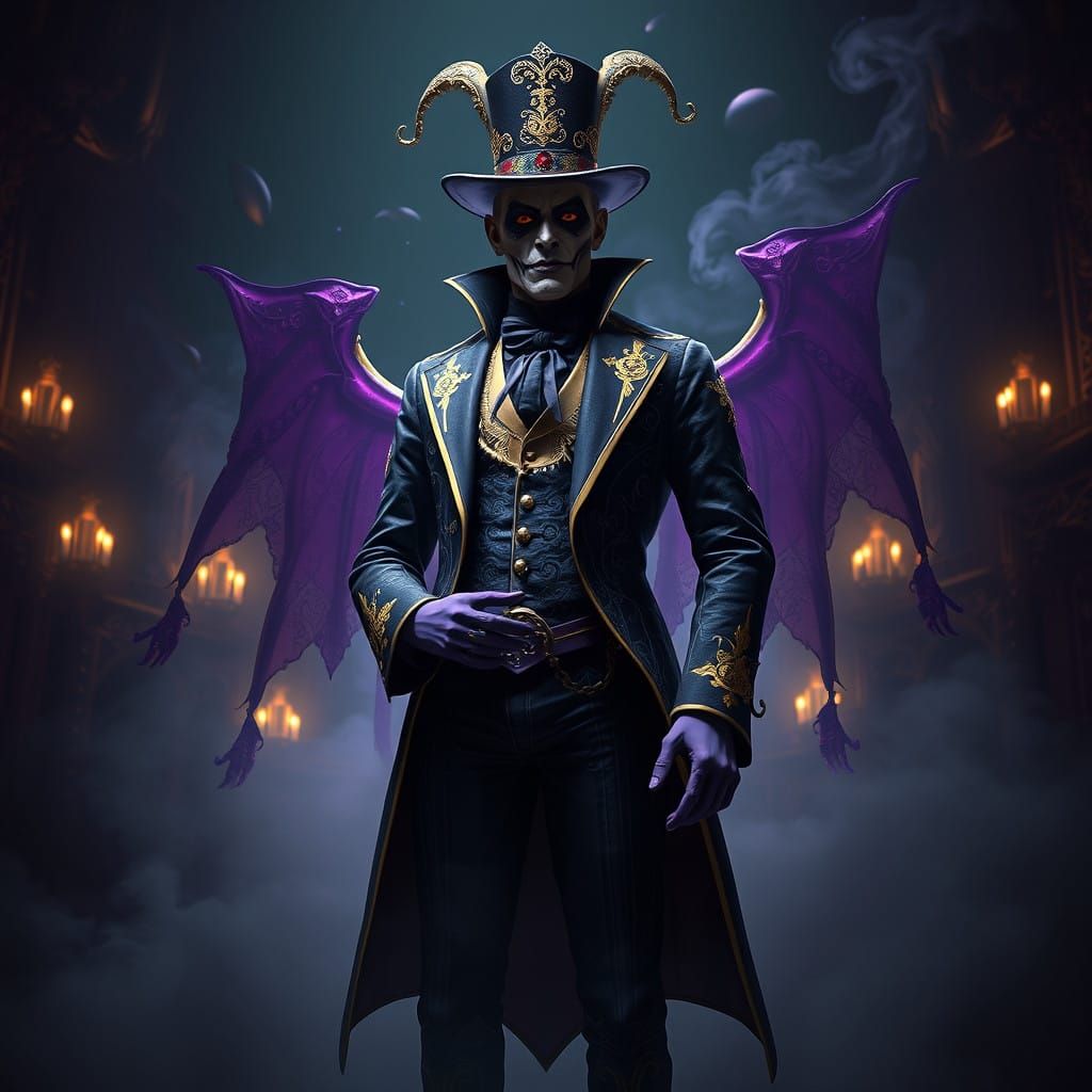 Dark Fantasy Juggalo in Victorian-Inspired Regalia