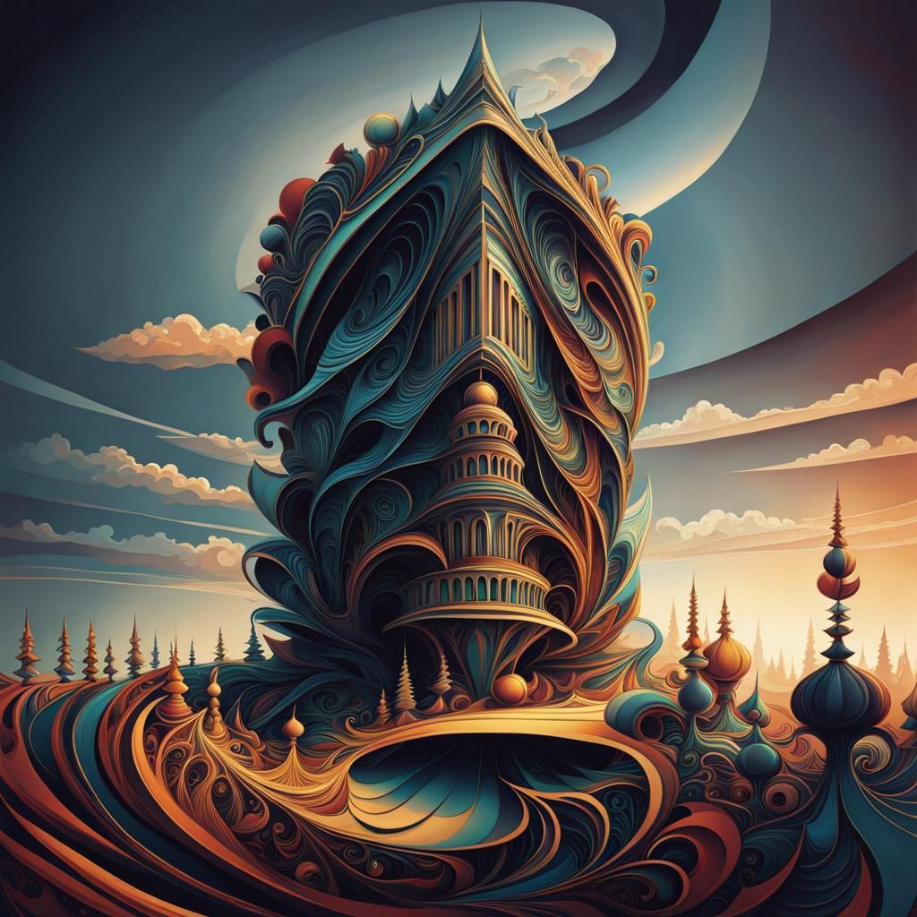 Mysterious Abstract Art with Fractal Wave Functions