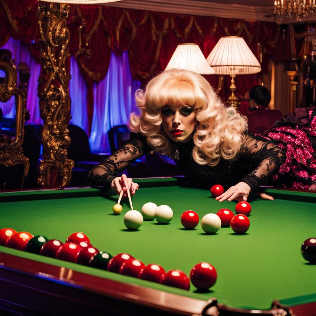 Drag Queens Play Snooker in Chiffon Wonderland