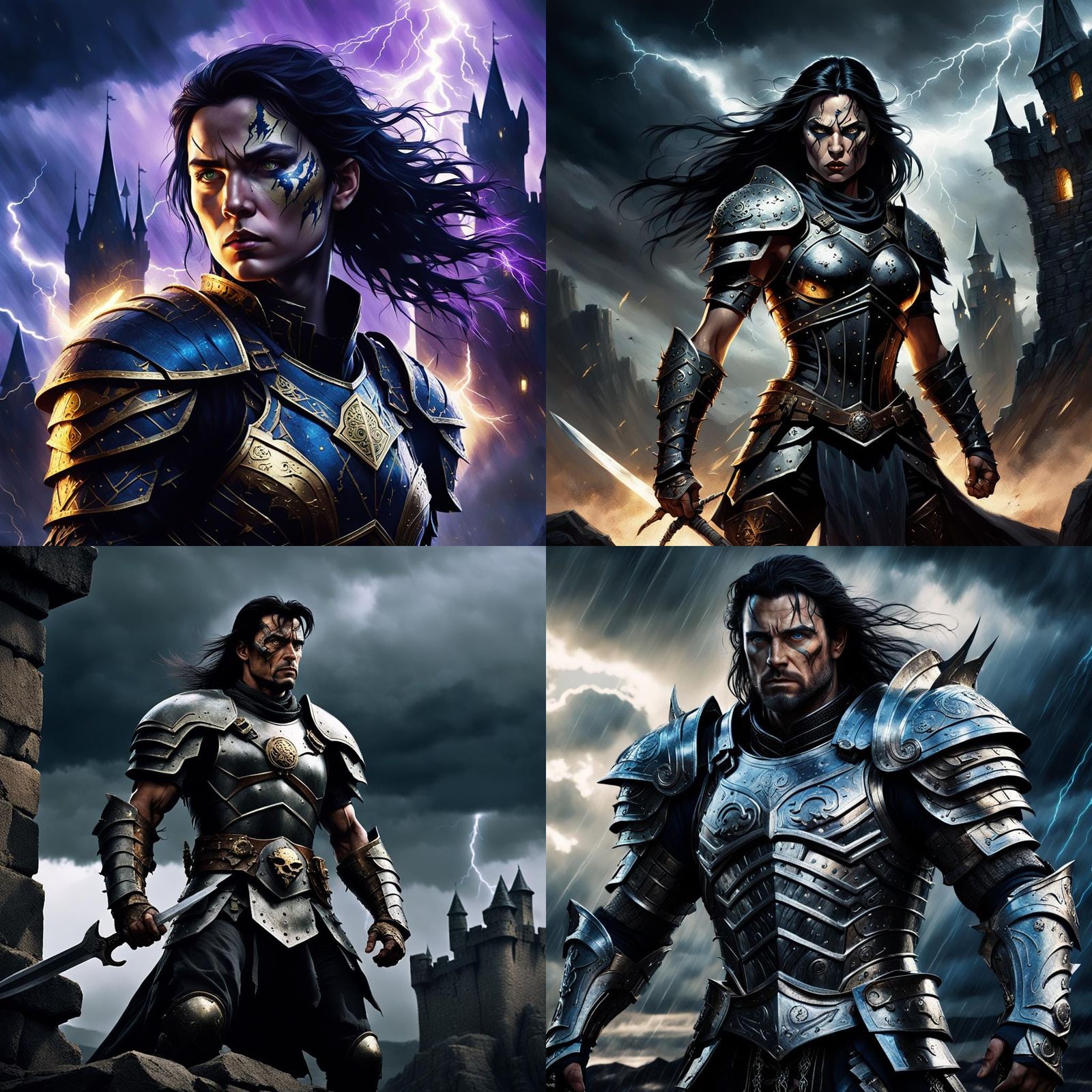 Fierce Warrior with Scar in Fantasy Armor