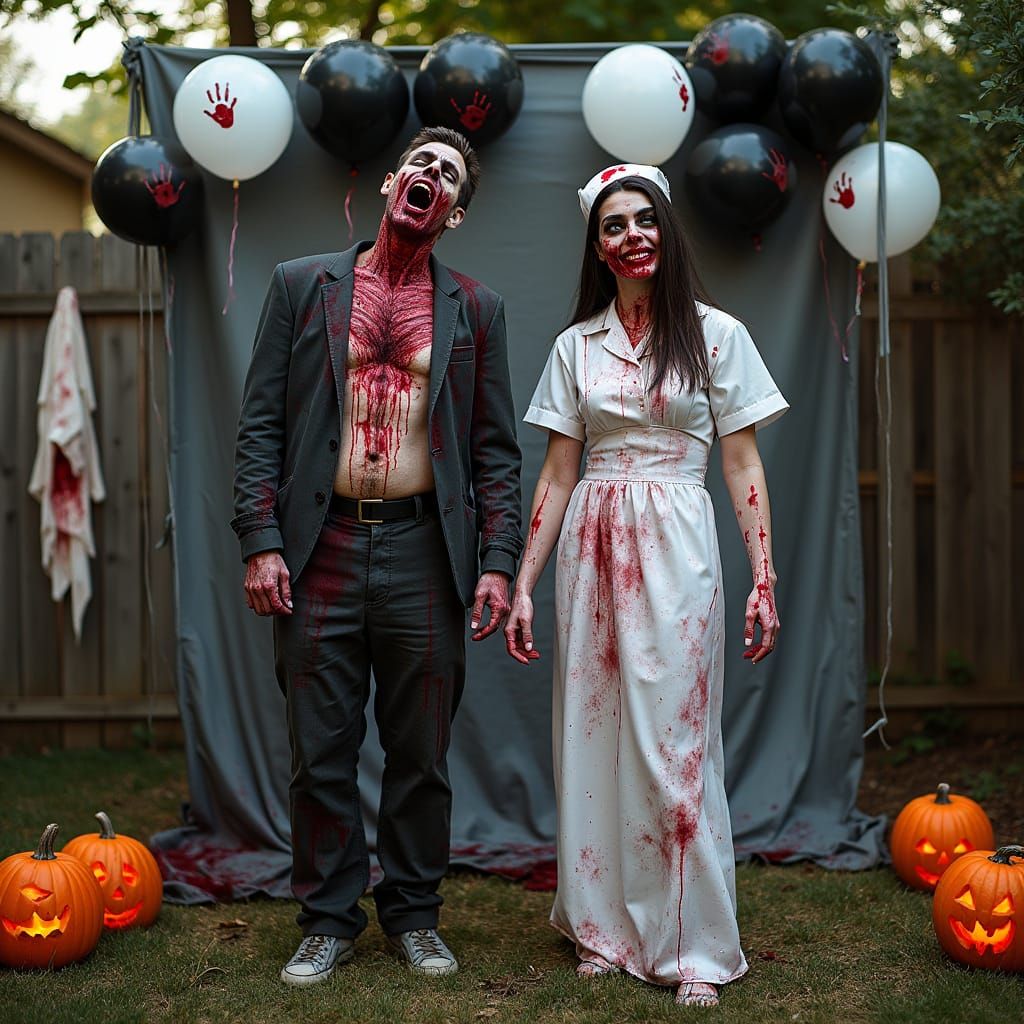 Gory Halloween Photo Booth Scene