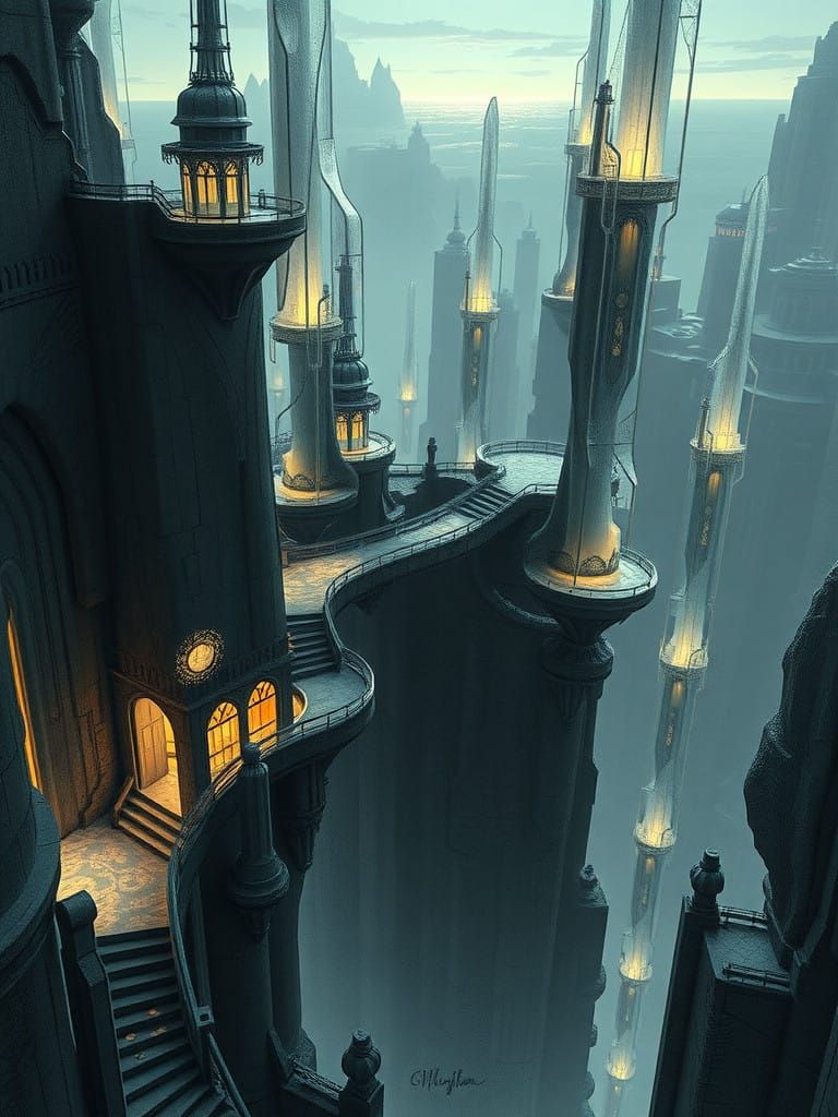 Surreal Cityscape in a Dreamlike Aesthetic