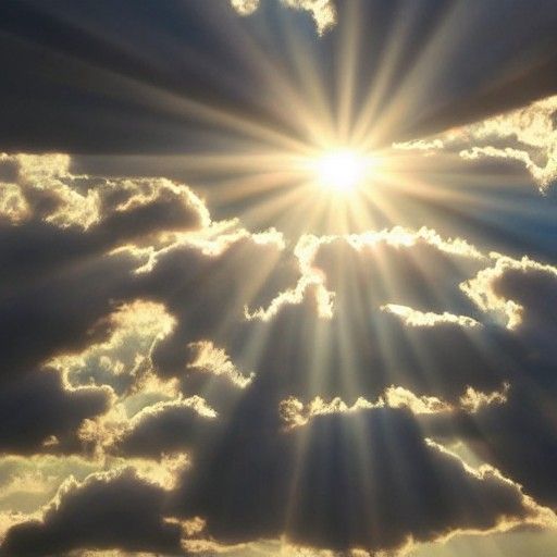Divine Sunshine Beams Through Heavenly Clouds