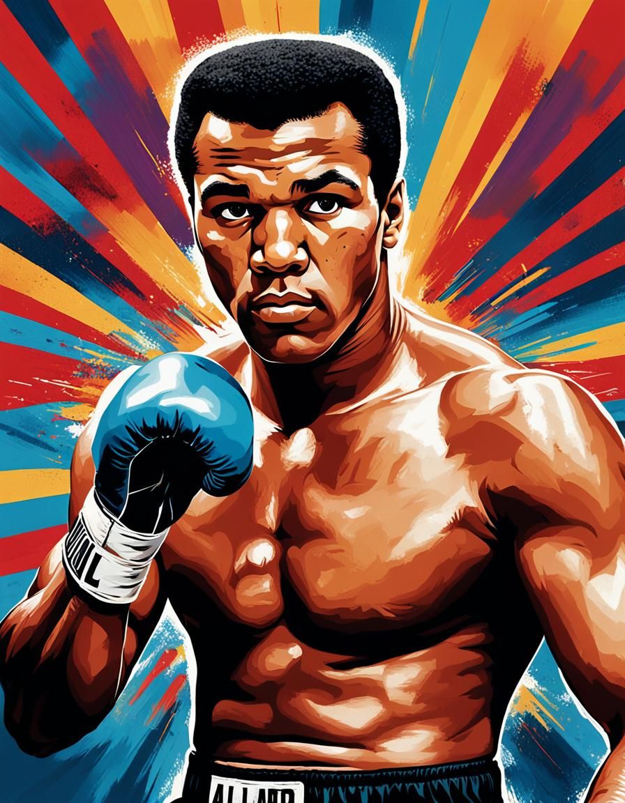Muhammad Ali: A Portrait of Power in Retro Style