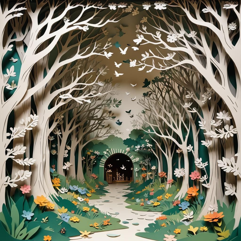 Windy Day Tunnel Book: Layered Paper Art