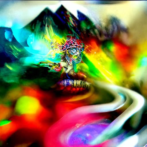 Psychedelic Cosmic Illustration in Mixed Media