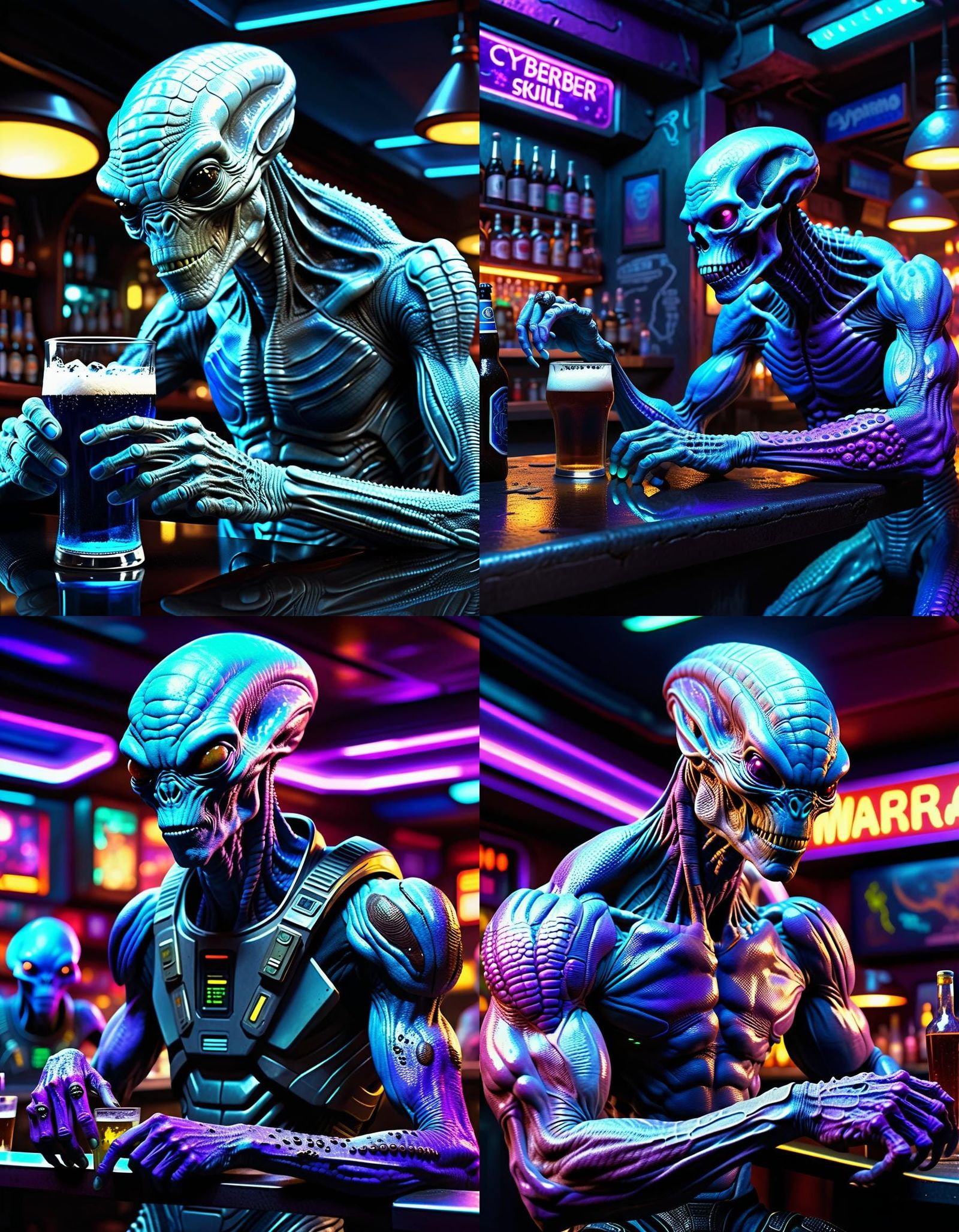 Cybernetic Alien Soldier Tells War Story in Bar