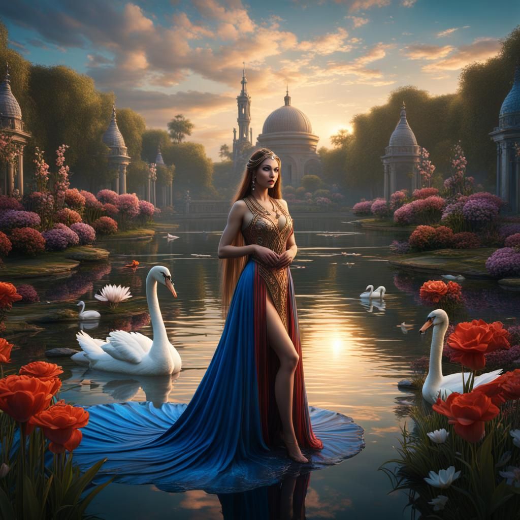 Venus with Swans: A Detailed Matte Painting