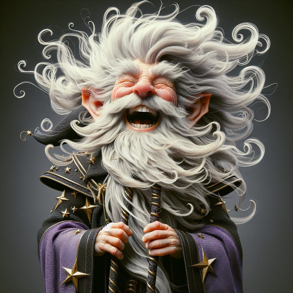 Laughing Gnome-Dwarf Wizard in High Dynamic Range