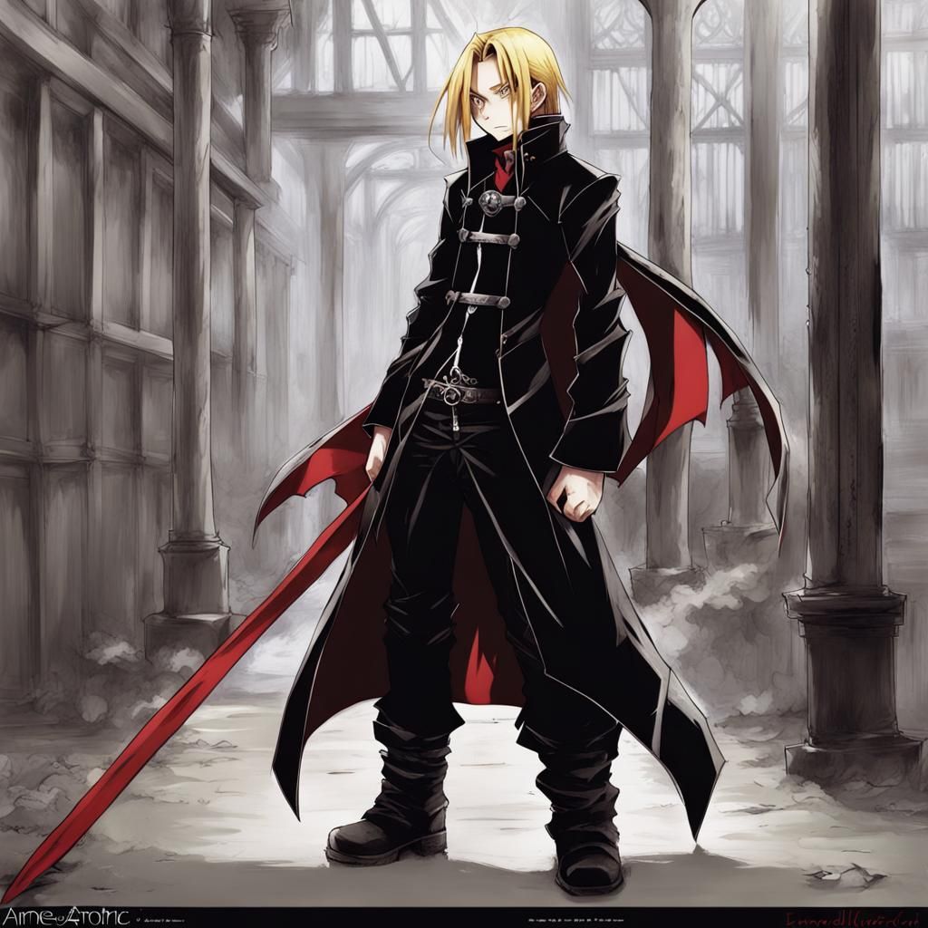 Edward Elric in Goth Anime Style