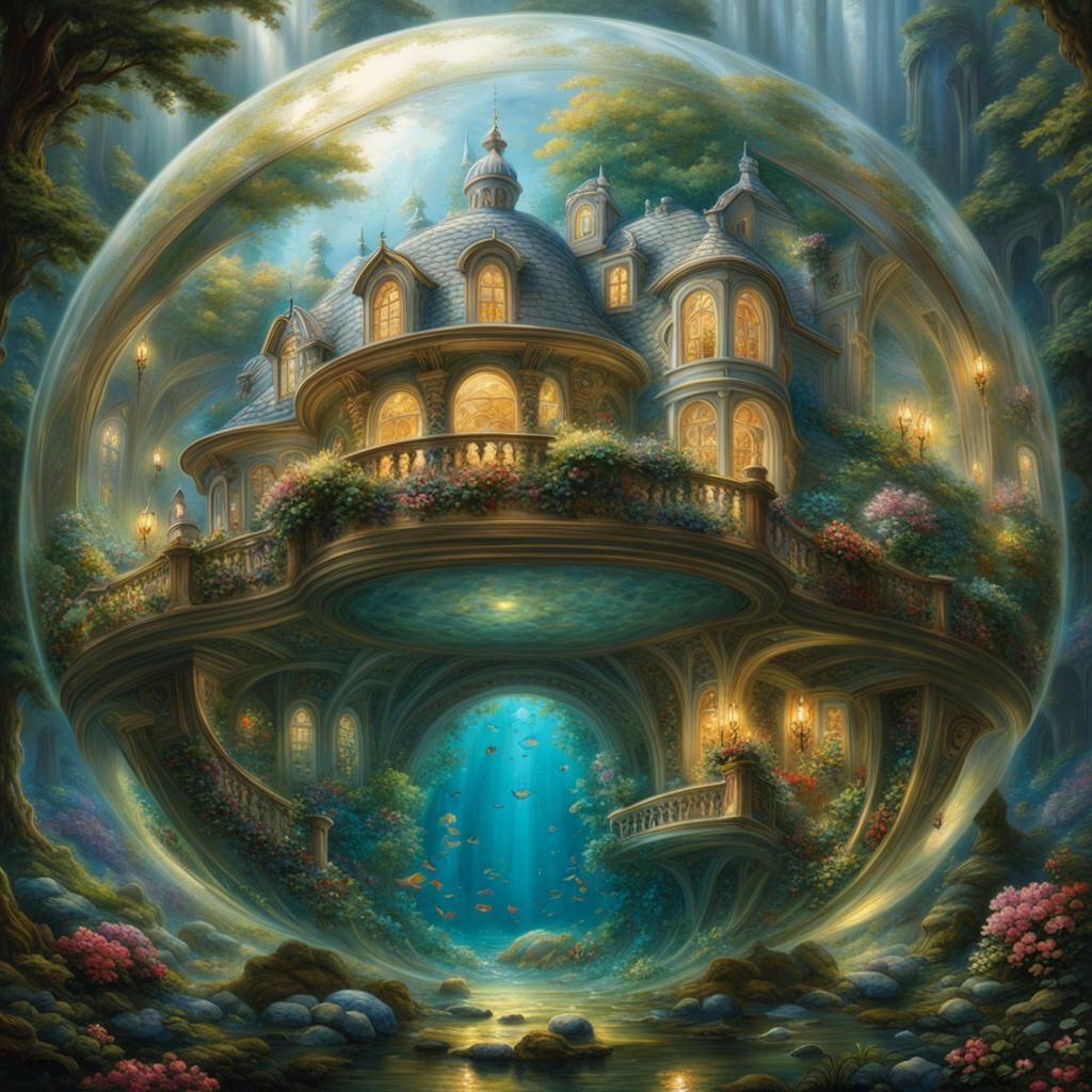 Underwater Home in Sphere: Art Nouveau Architecture