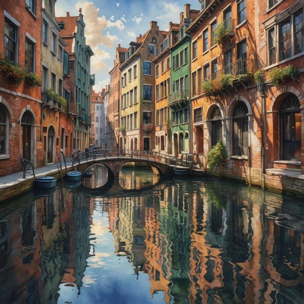 Peaceful winding canal