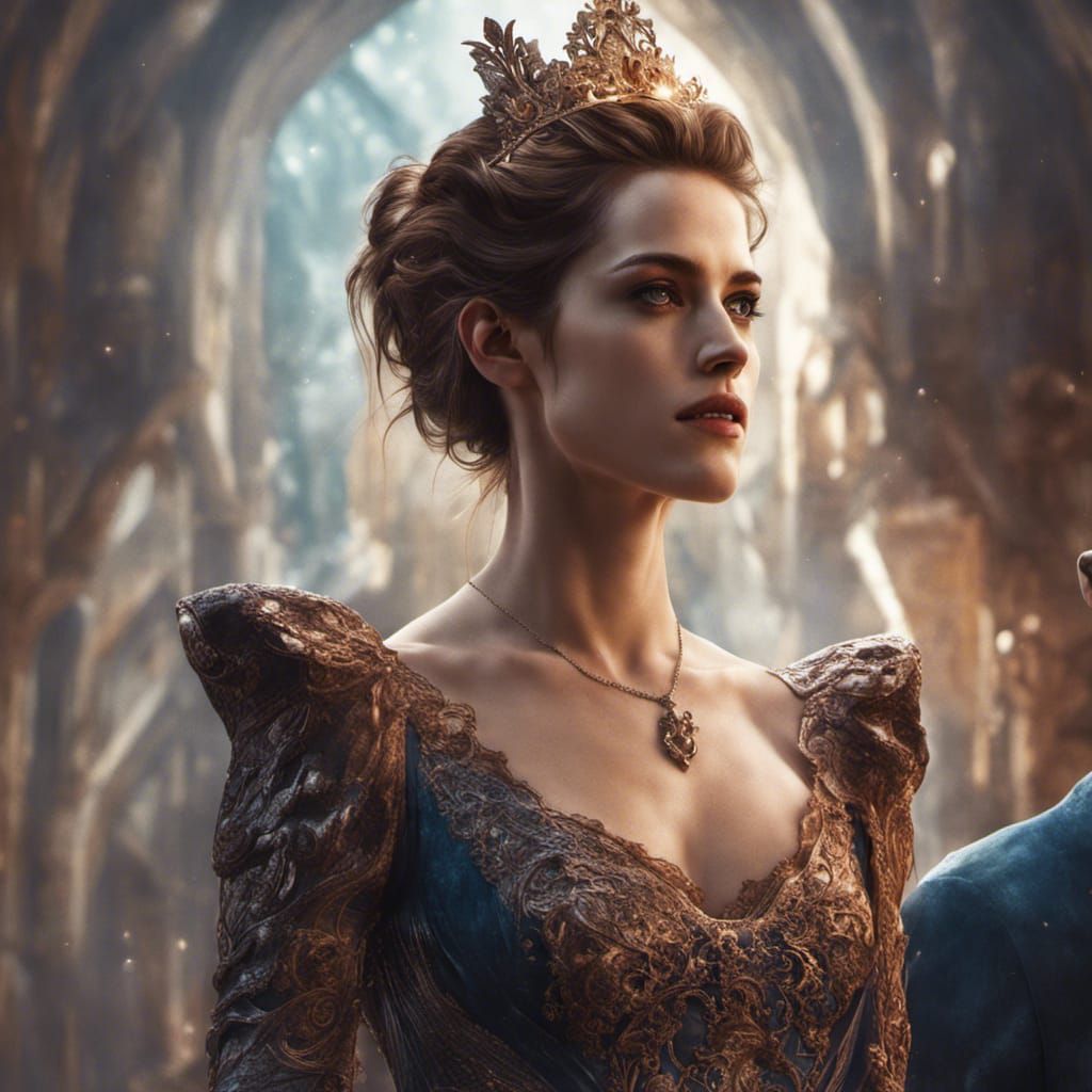 Kristen Stewart and Emma Watson Kiss as Queens