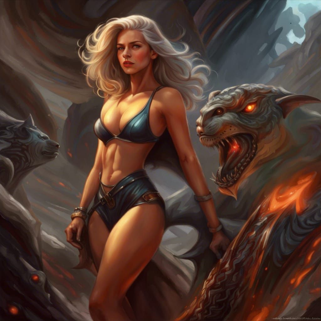 Stunning Woman in Detailed Matte Painting