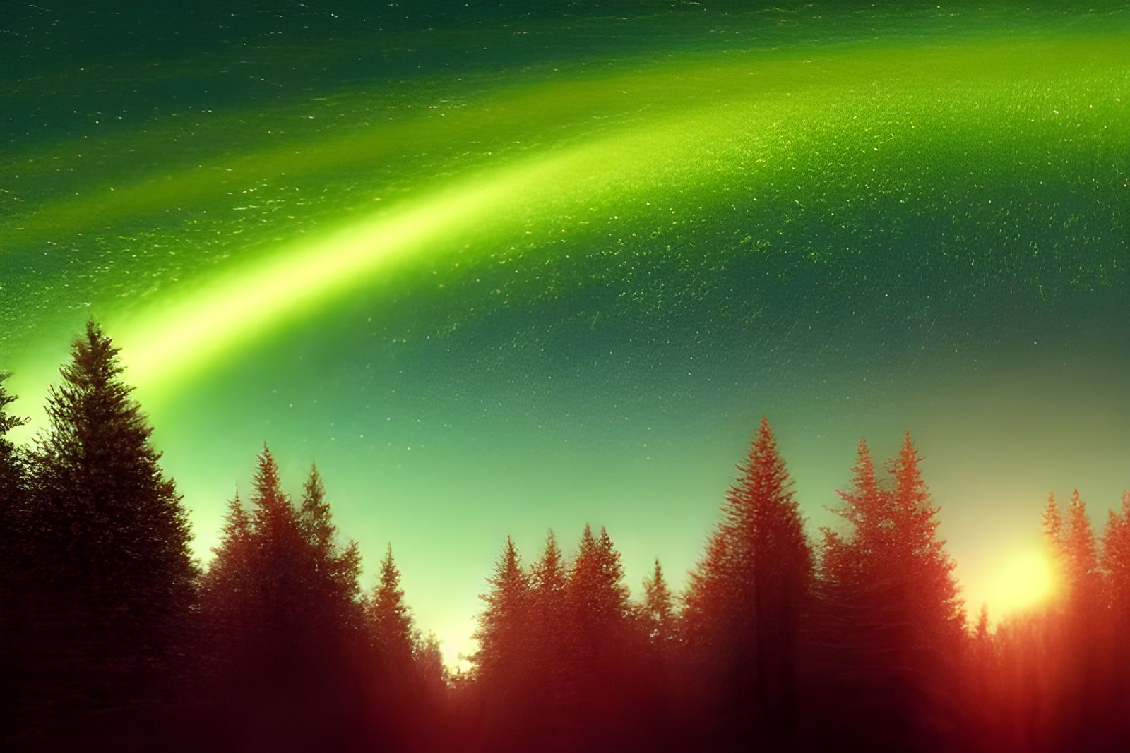 Starfield and Trees at Night: Dreamcore Landscape