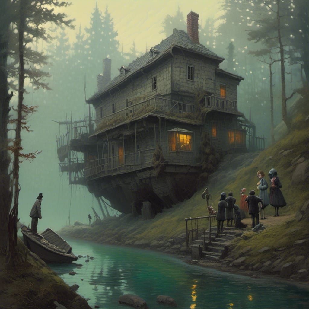 Gothic Horror Scene with Strong Emotional Expression