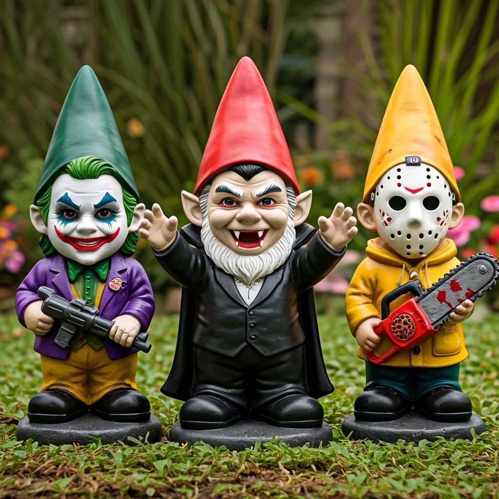 Menacing Garden Gnomes: Dracula, Joker, and Jason