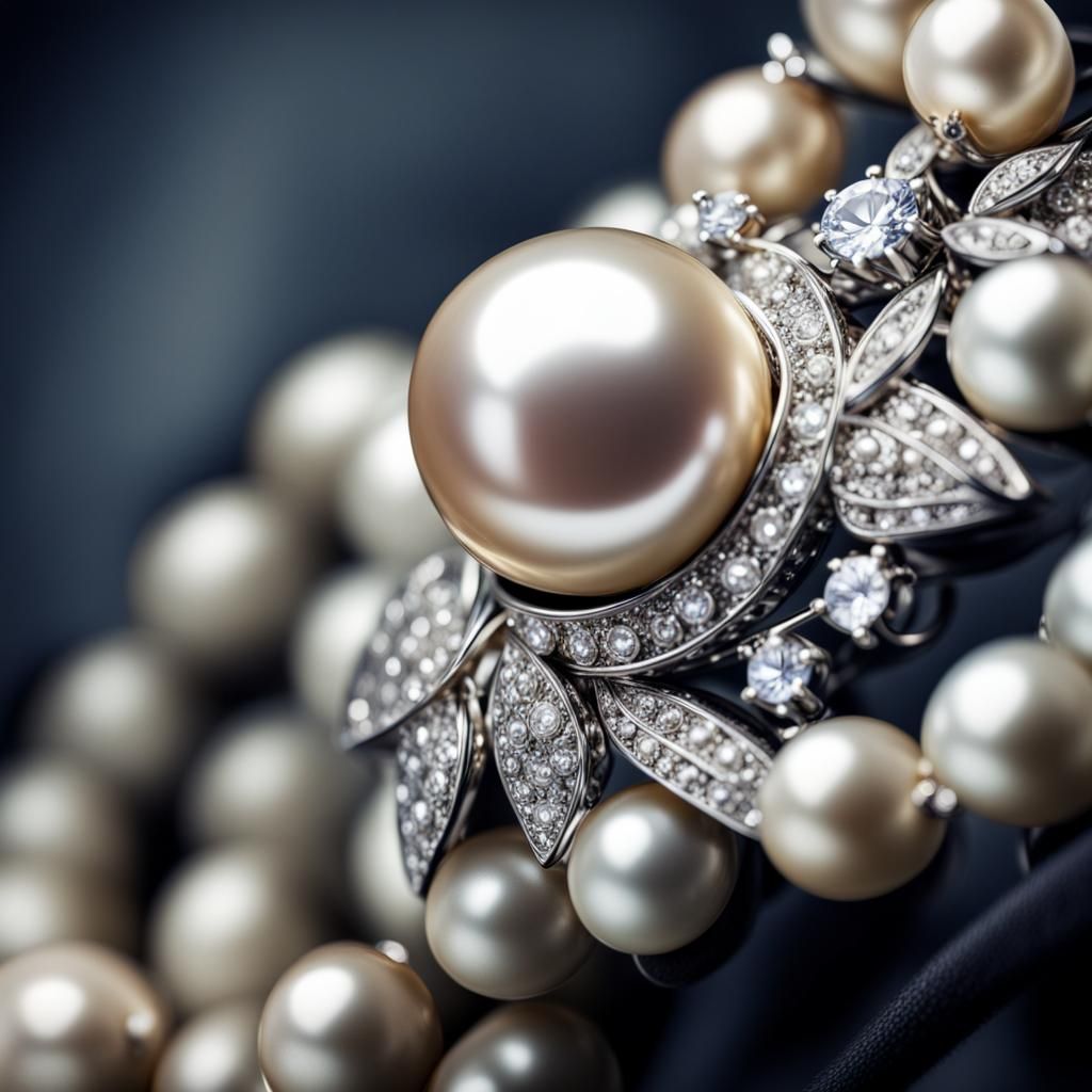 Diamond and Pearl Jewelry: Hyperrealistic Detail