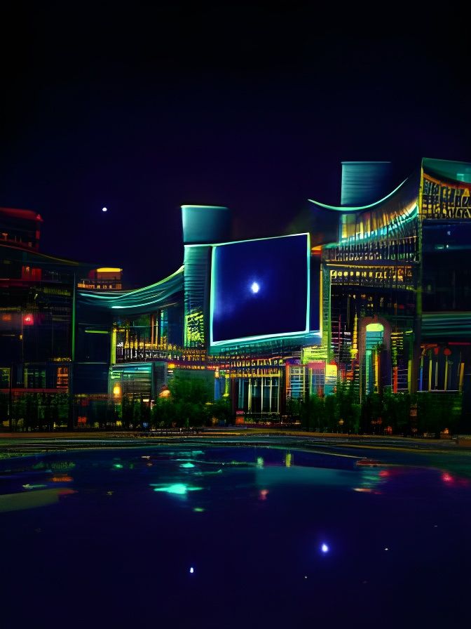 Poolcore Casino at Night in Retro Art Nouveau Style