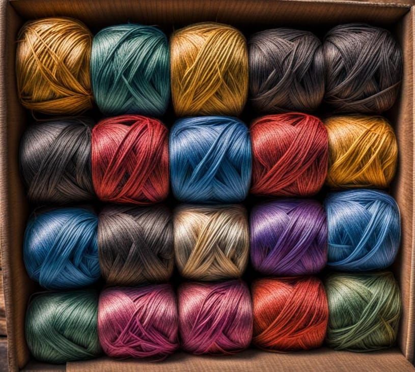 Hyperrealistic Box of Multicoloured Baling Twine