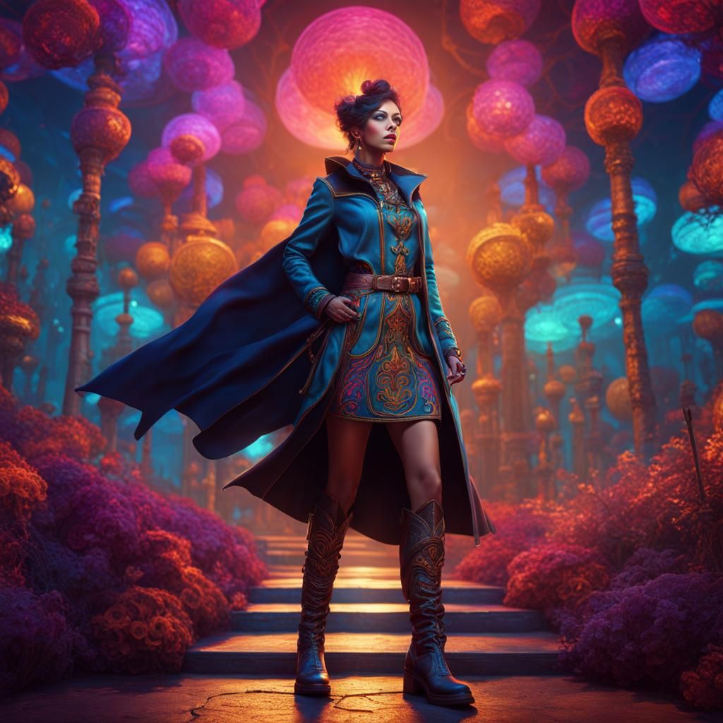 Psychedelic Woman in Detailed Matte Painting