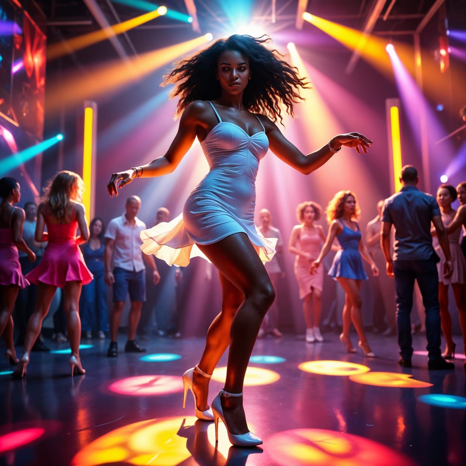 Disco Goddess in Hyperrealistic Style