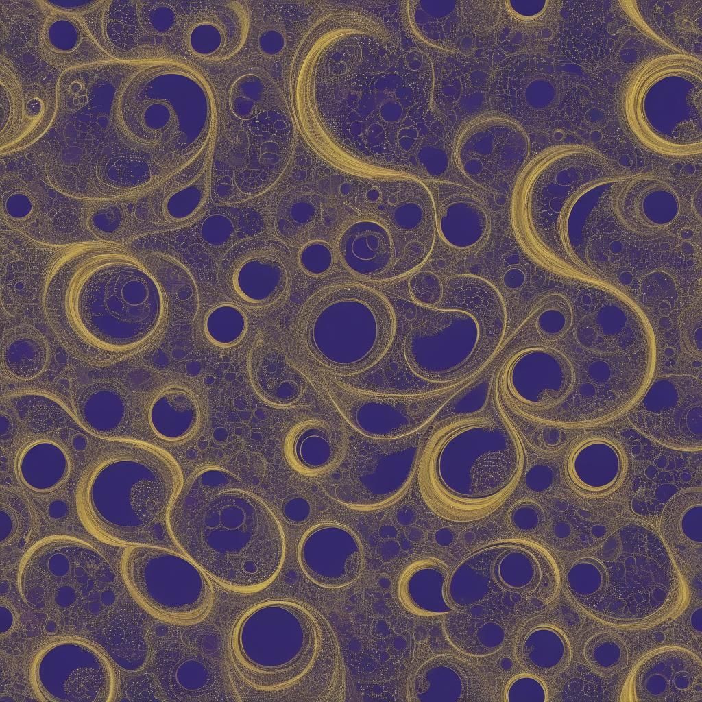 Purple and Gold Polkadot Pattern in Abstract Style