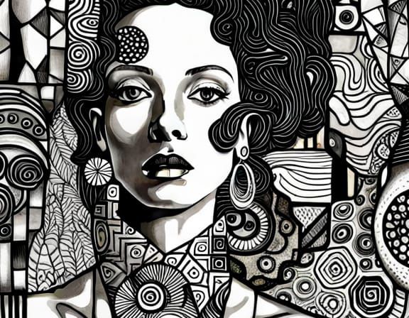 Abstract African Masks in German Expressionism Style