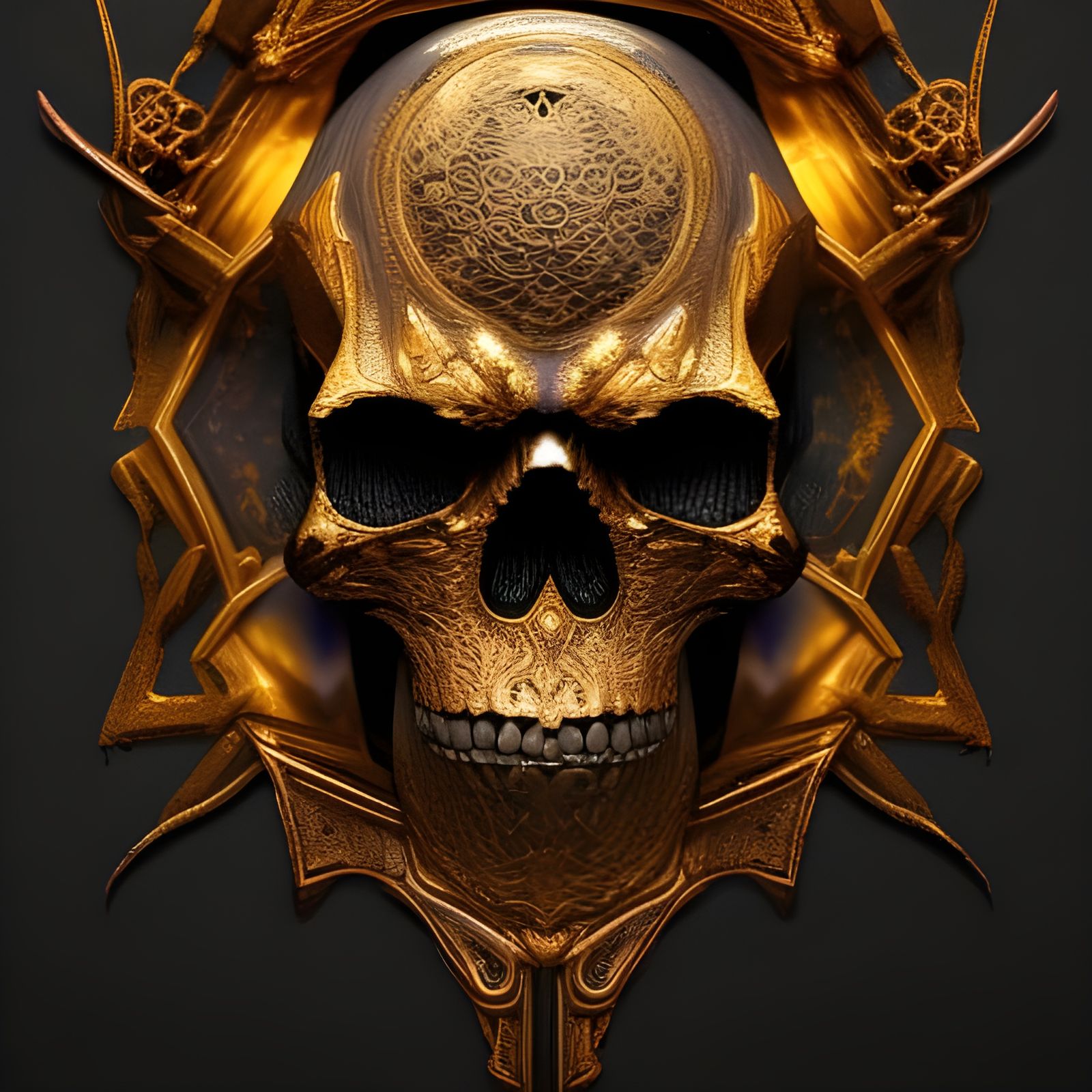 Golden Skull: Detailed Matte Painting in 8K