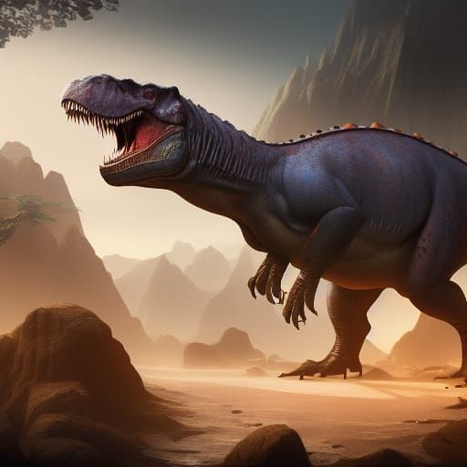 Detailed T-Rex Matte Painting in Unreal Engine