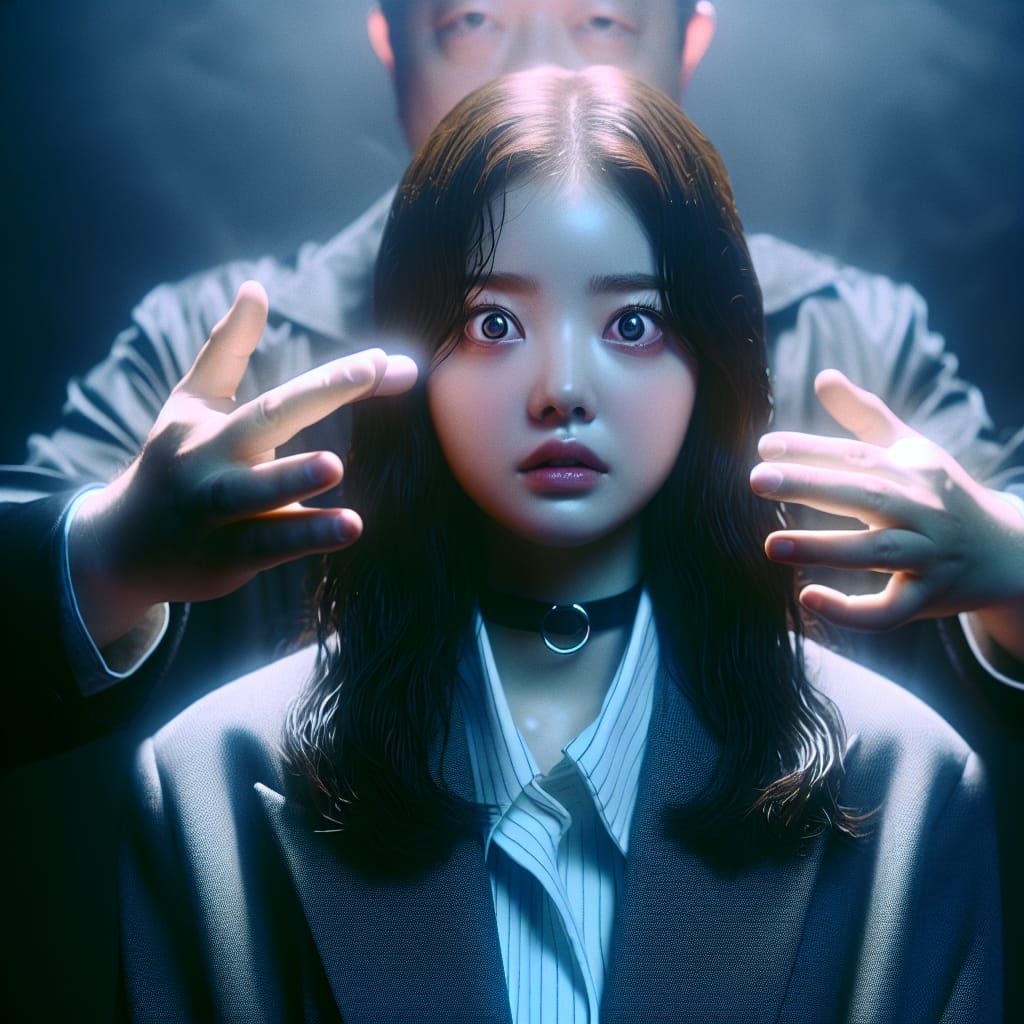 Hypnotic Allure: Korean Woman in Stage Show, Year 2100