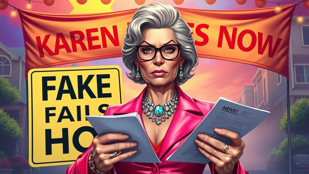 Hyperrealistic HOA Karen Illustration in 3D