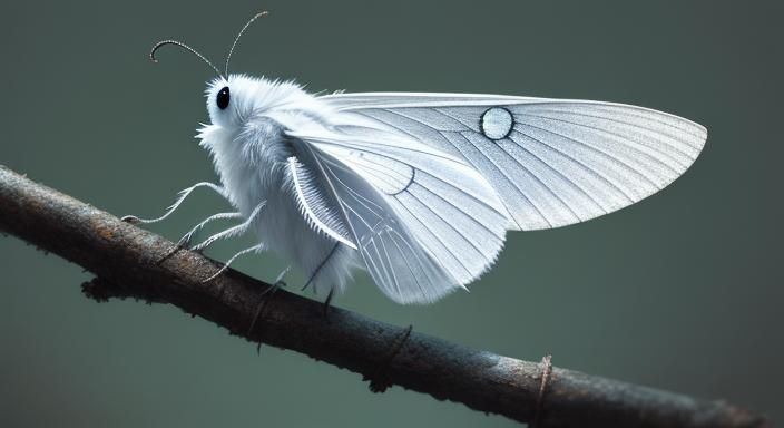 White Moth on Pine Tree Digital Art