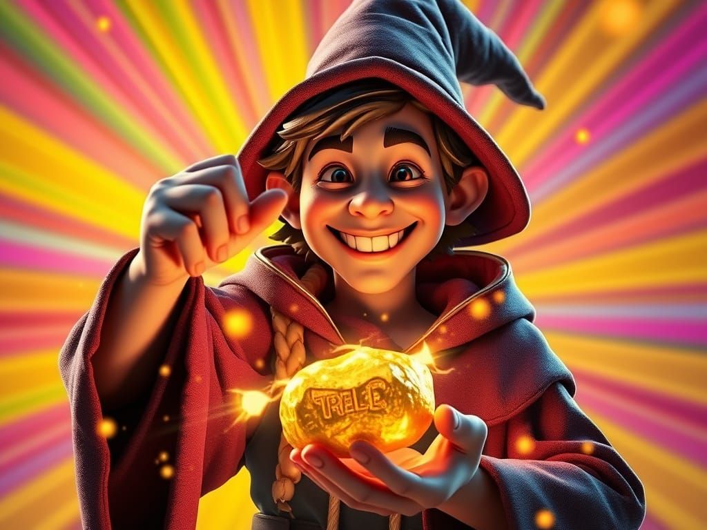 Young Wizard Turns Lead into Gold in Pixar Style