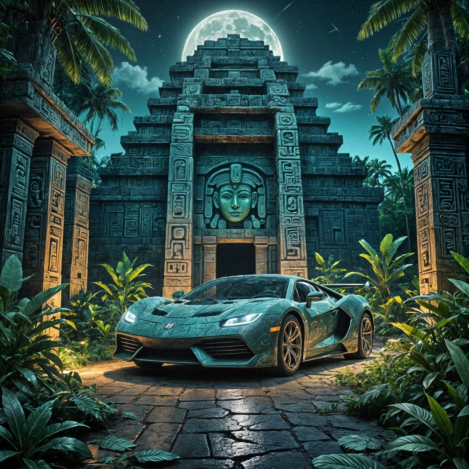 Supercar Found in Cyberpunk Mayan Temple