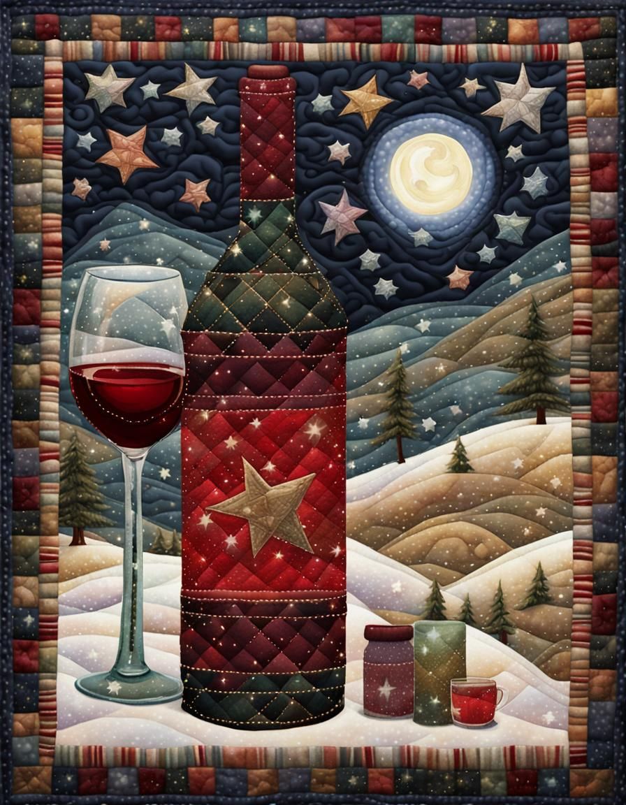 Vintage Winter Quilt with Sparkling Stars