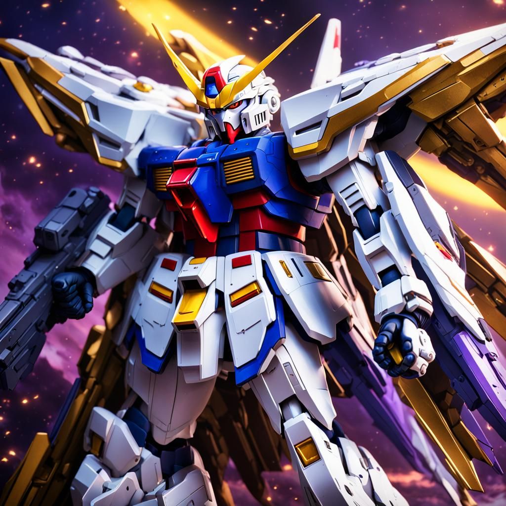 Gundam Wing Zero Action Figure in Dark Fantasy Style