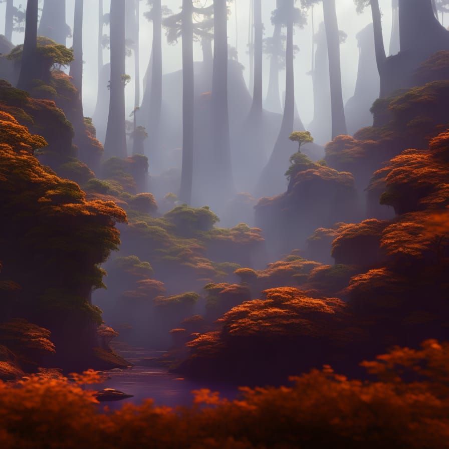 Fantastical Giant's Forest Matte Painting in 8K