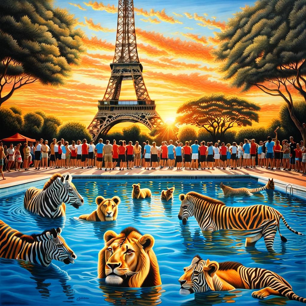 Jungle Animals Compete in Olympic Swimming Event