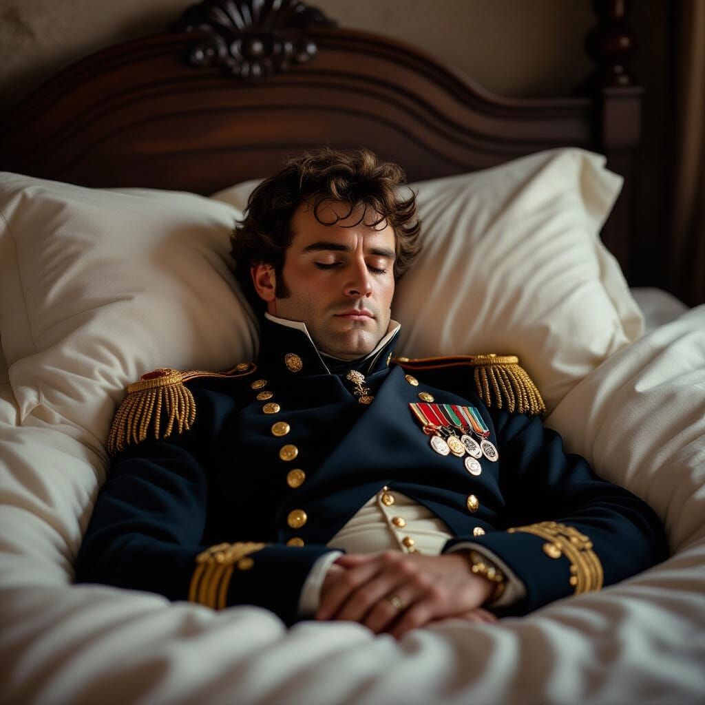 Napoleon Bonaparte Napping in Dramatic Cinematic Light