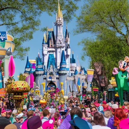 Colorful Disney Easter Parade Scene