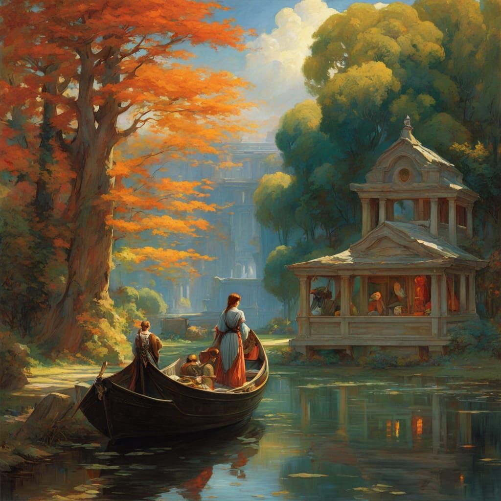 Peaceful Charity Arrival in Vibrant Anime Style