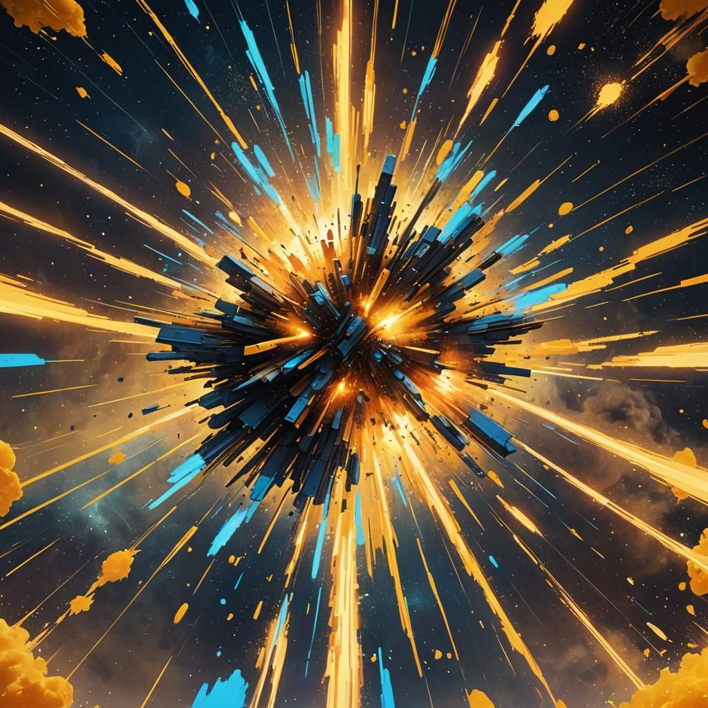 Cosmic Explosion Concept Art in Vibrant Digital Style