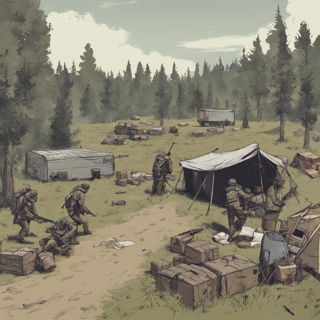 Bandit Looting Military Camp: Danger Lurks