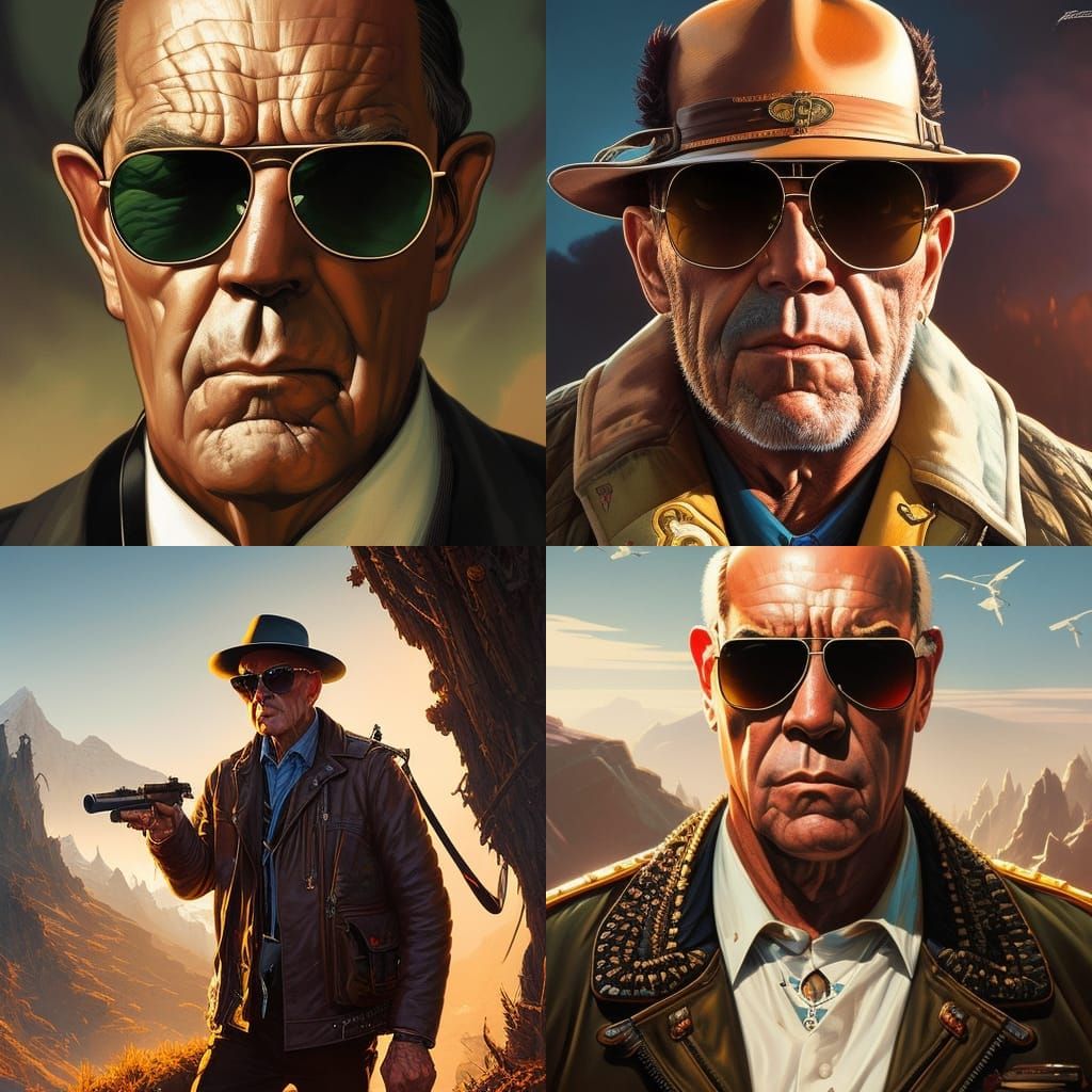 Raoul Duke Portrait in Art Nouveau Style