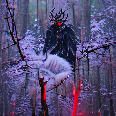 Lucifer in a Cold Winter Forest