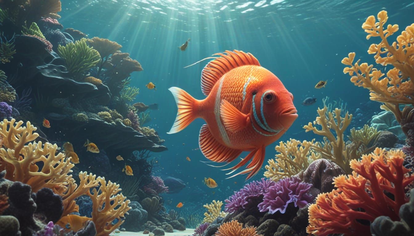 Tropical Fish in Animated Ghibli Style