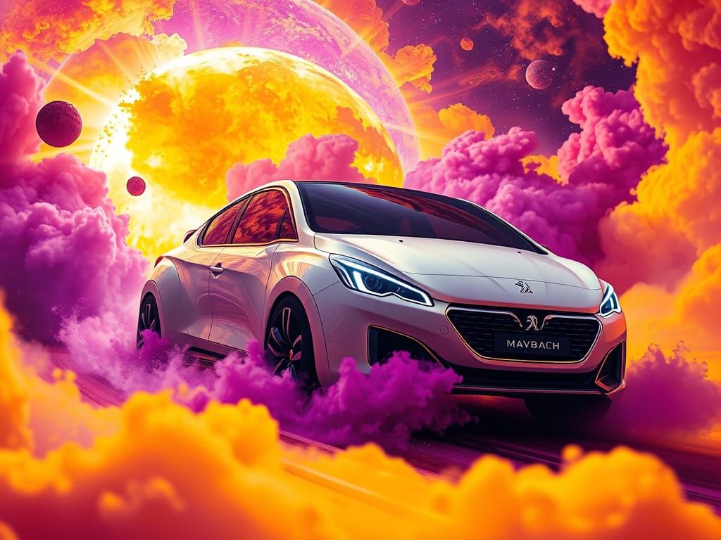 Concept Car Cruises Through Supernova in 8K